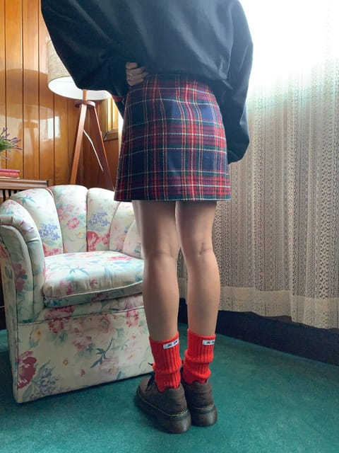 Jkichi - Korean Women Fashion - #restrostyle - Fall Check Skirt - 8