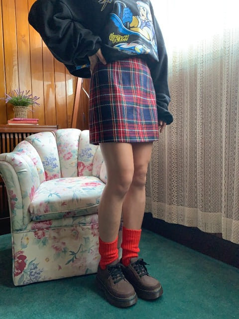 Jkichi - Korean Women Fashion - #vintageinspired - Fall Check Skirt - 5