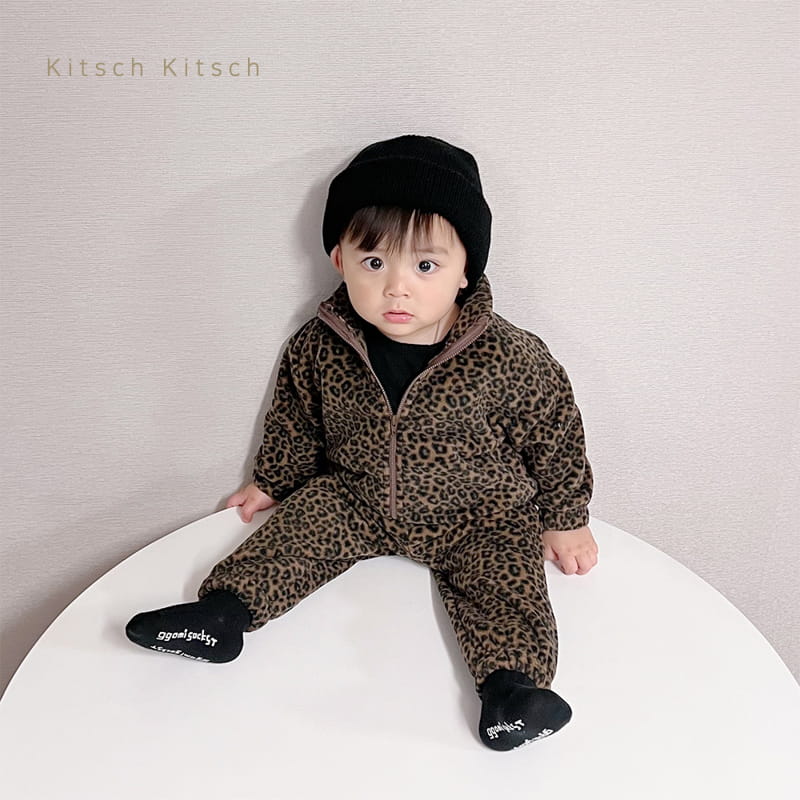 Kitsch Kitsch - Korean Children Fashion - #designkidswear - Fleece Zip-up Top Bottom Set - 6