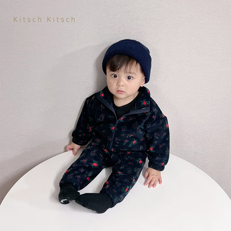 Kitsch Kitsch - Korean Children Fashion - #kidsshorts - Fleece Zip-up Top Bottom Set - 9
