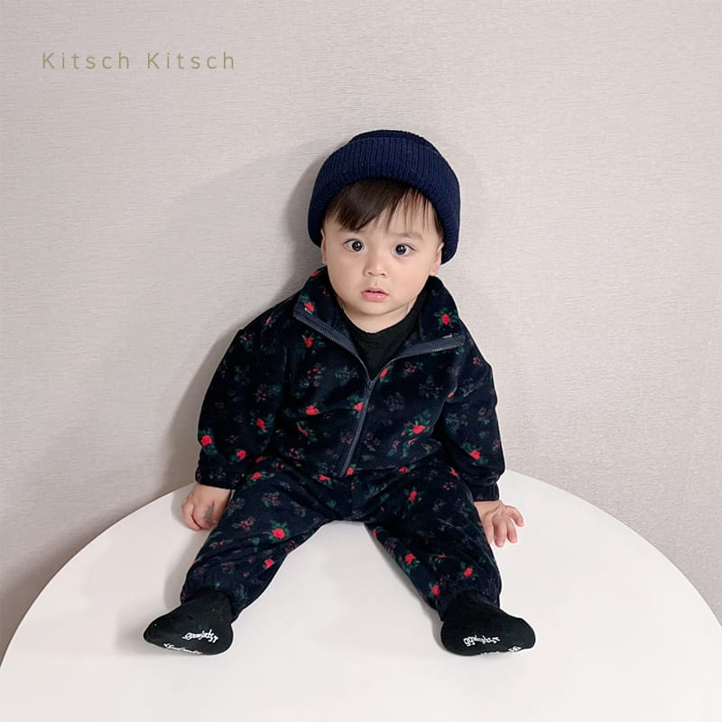 Kitsch Kitsch - Korean Children Fashion - #kidsstore - Fleece Zip-up Top Bottom Set - 10