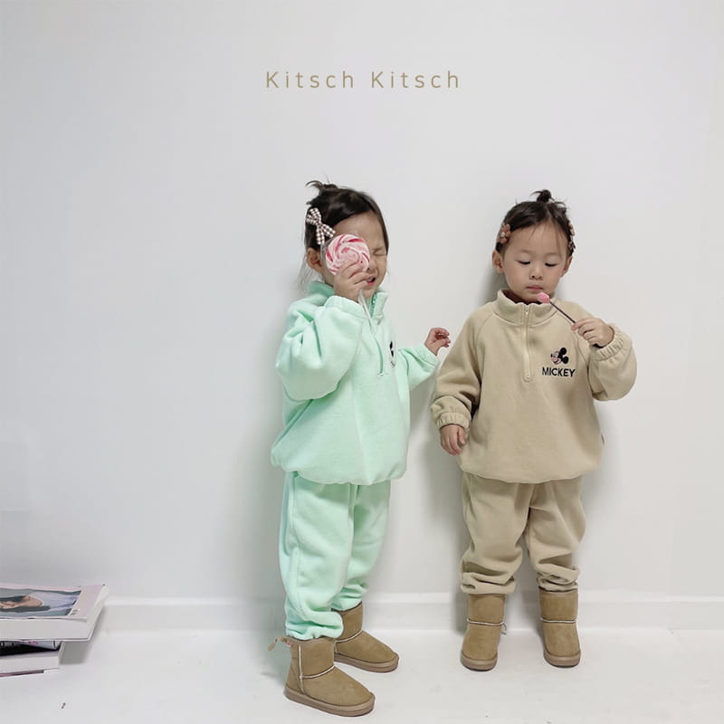 Kitsch Kitsch - Korean Children Fashion - #kidsstore - Lets GO M Fleece Top Bottom Set - 4
