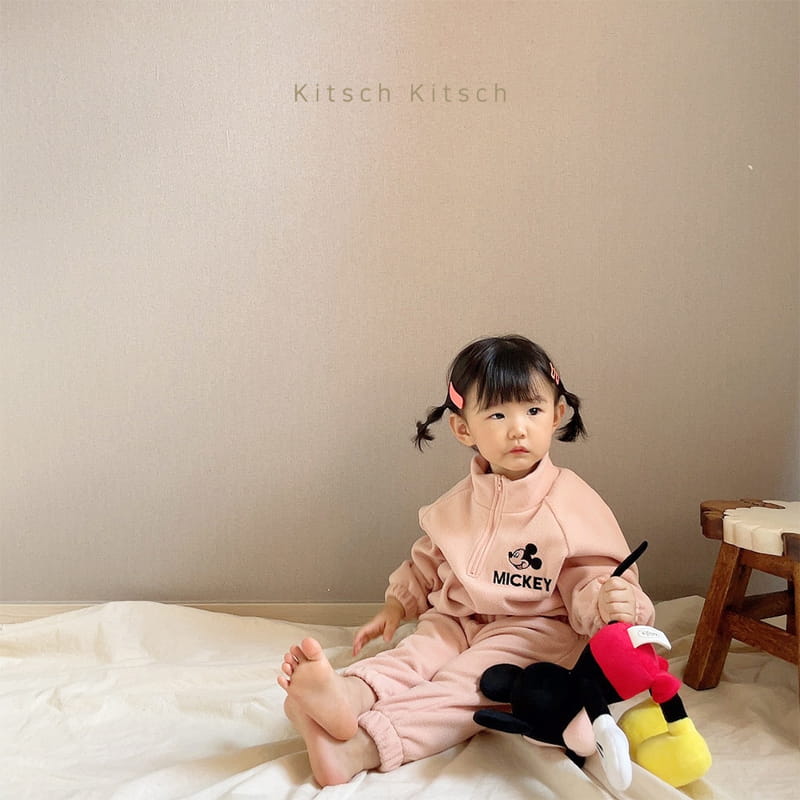 Kitsch Kitsch - Korean Children Fashion - #littlefashionista - Lets GO M Fleece Top Bottom Set - 6