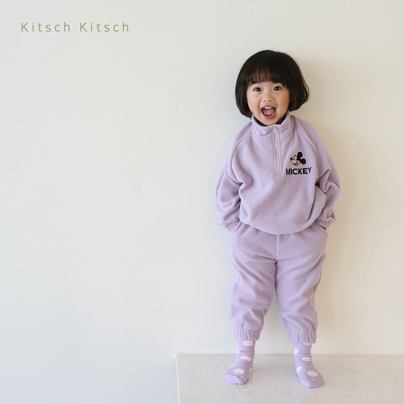 Kitsch Kitsch - Korean Children Fashion - #minifashionista - Lets GO M Fleece Top Bottom Set - 8