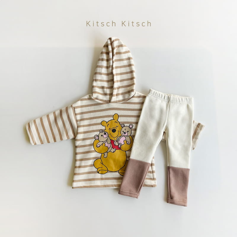 Kitsch Kitsch - Korean Children Fashion - #todddlerfashion - Ppiyong Hoody Top Bottom Set - 2