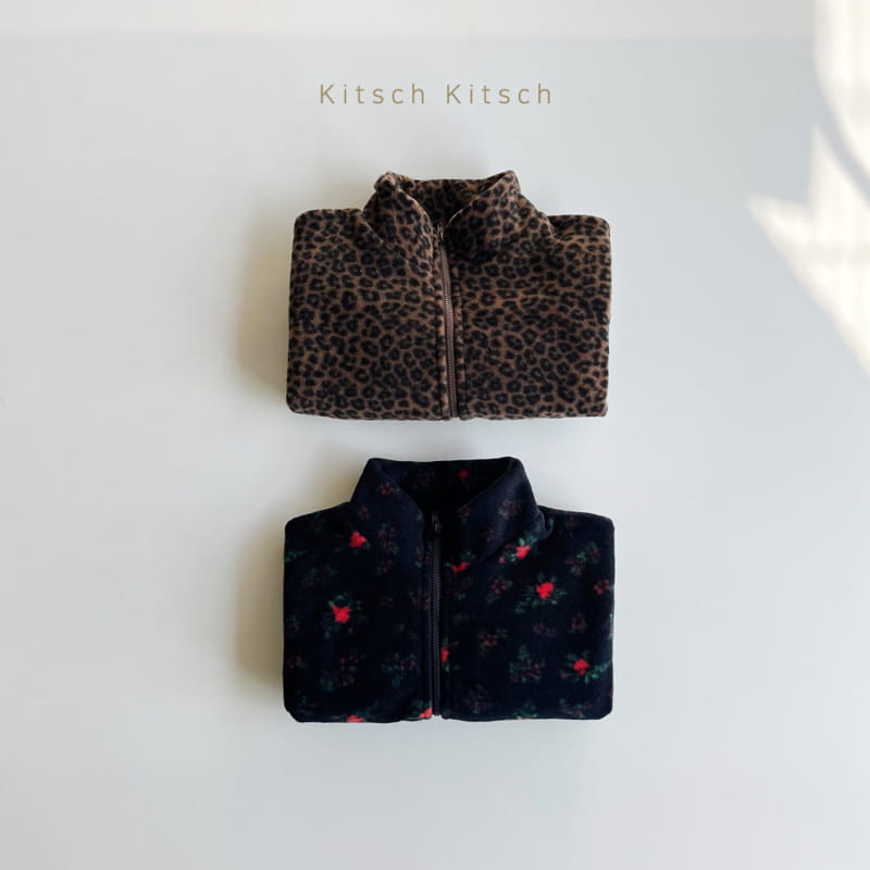 Kitsch Kitsch - Korean Children Fashion - #todddlerfashion - Fleece Zip-up Top Bottom Set