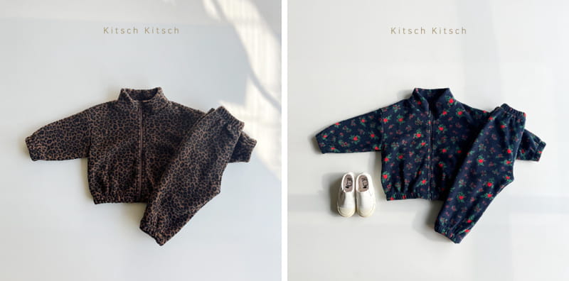 Kitsch Kitsch - Korean Children Fashion - #toddlerclothing - Fleece Zip-up Top Bottom Set - 2