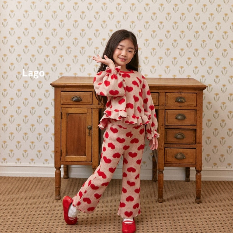 Lago - Korean Children Fashion - #childrensboutique - Heart Bosong Set - 2