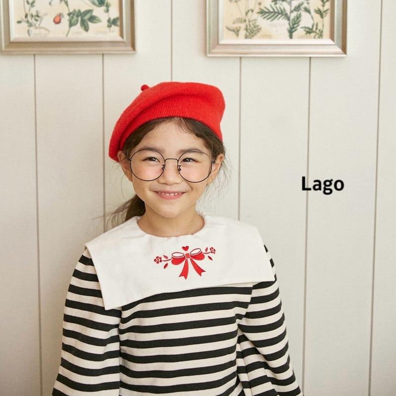 Lago - Korean Children Fashion - #childofig - Stripes Embroidery Sweatshirt - 4