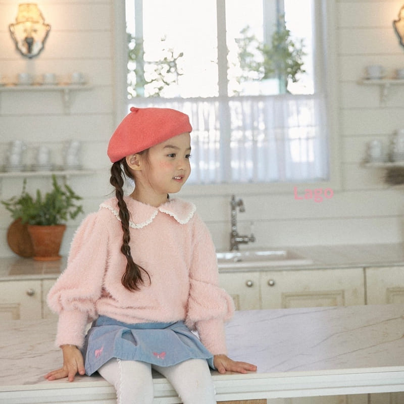 Lago - Korean Children Fashion - #designkidswear - Mink Collar Puff Tee - 4