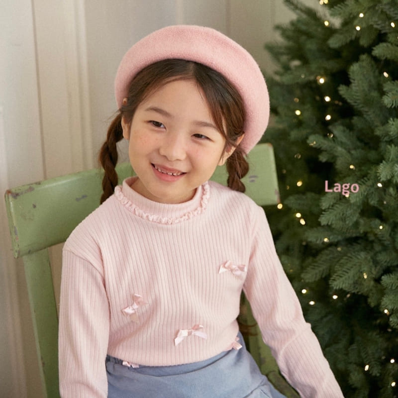 Lago - Korean Children Fashion - #fashionkids - Ribbon Turtleneck Tee - 3