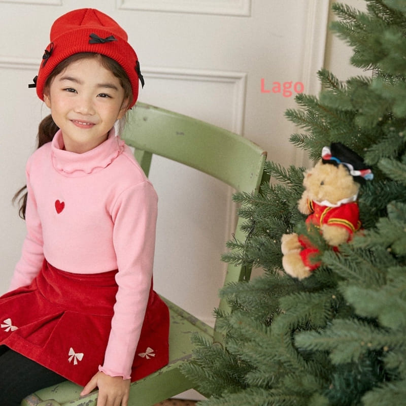 Lago - Korean Children Fashion - #fashionkids - Heart Turtleneck Tee - 2
