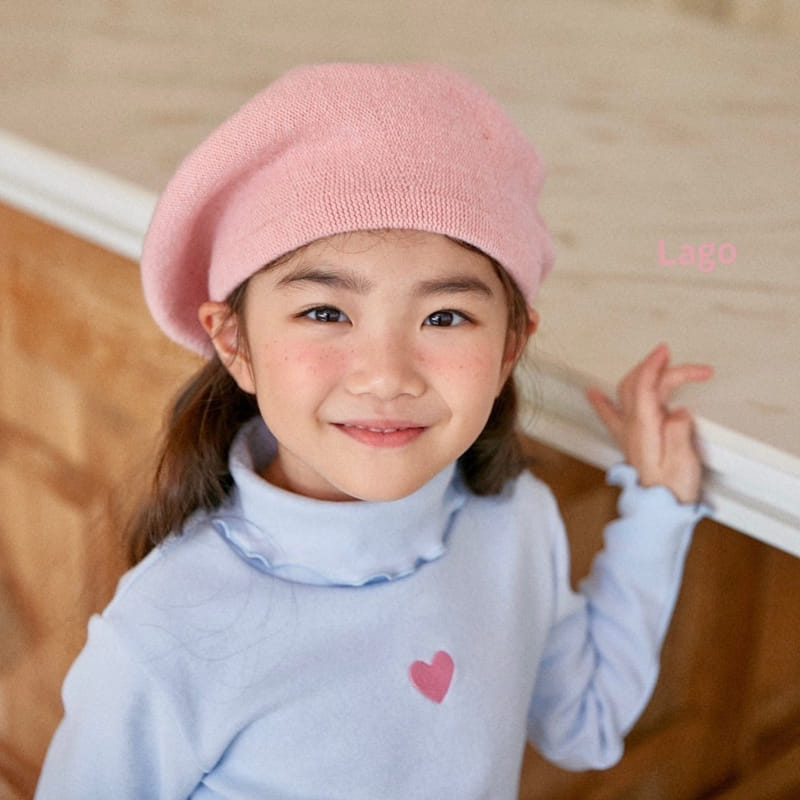 Lago - Korean Children Fashion - #kidsshorts - Heart Turtleneck Tee - 3