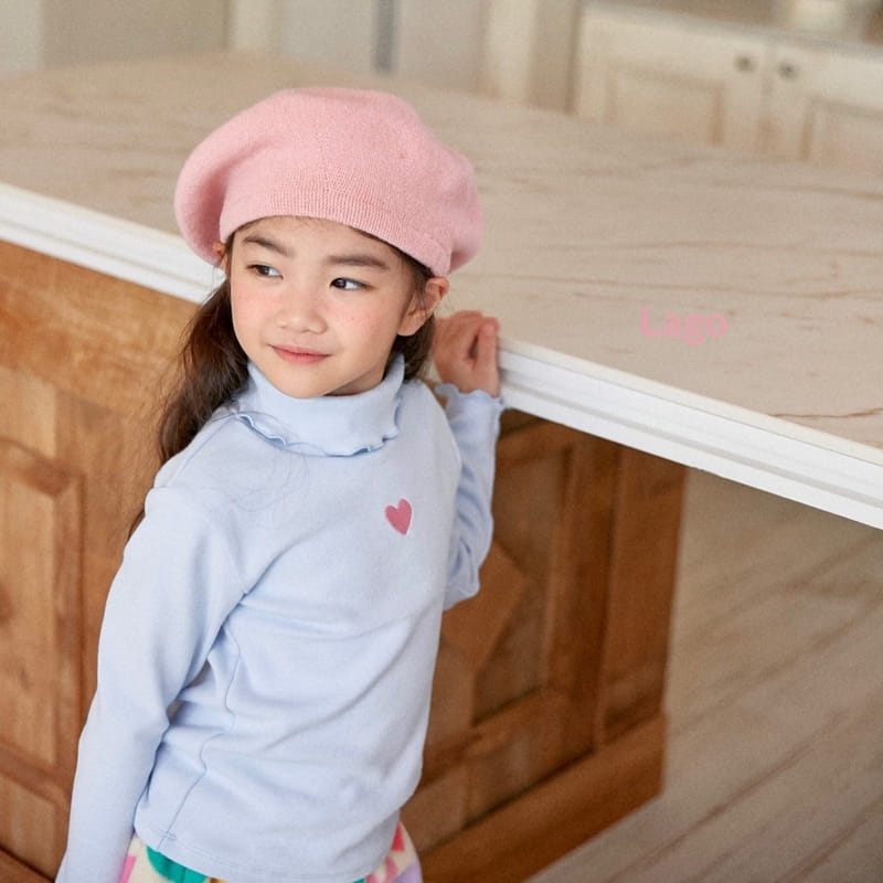 Lago - Korean Children Fashion - #kidsshorts - Heart Turtleneck Tee - 4