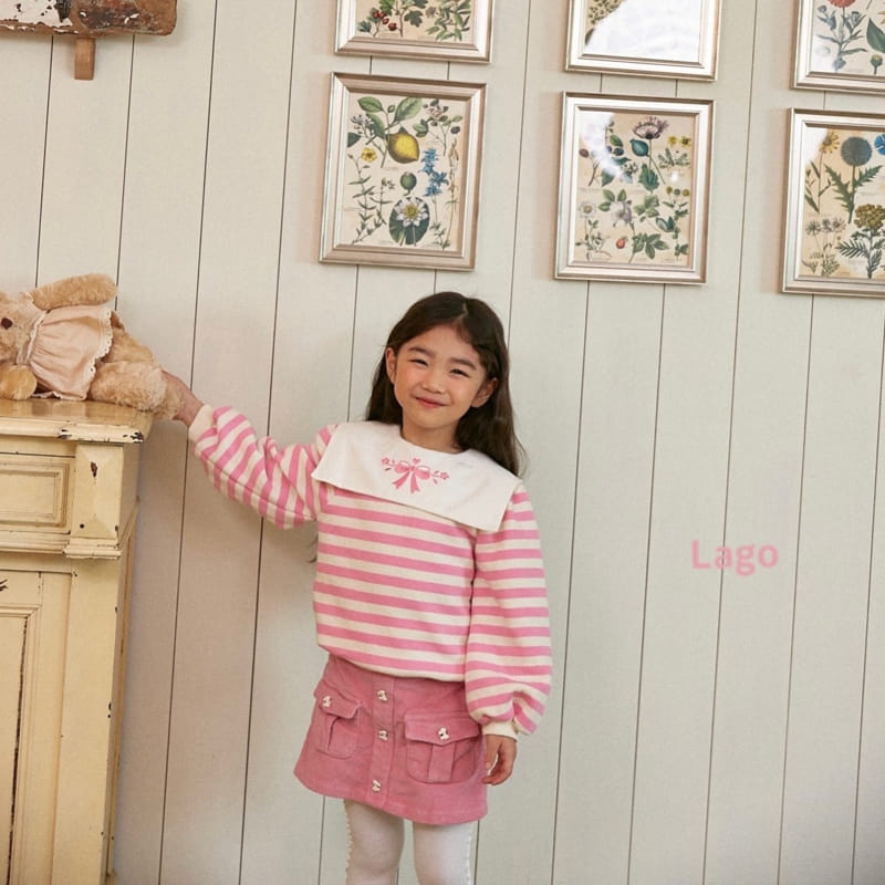 Lago - Korean Children Fashion - #littlefashionista - Stripes Embroidery Sweatshirt - 12