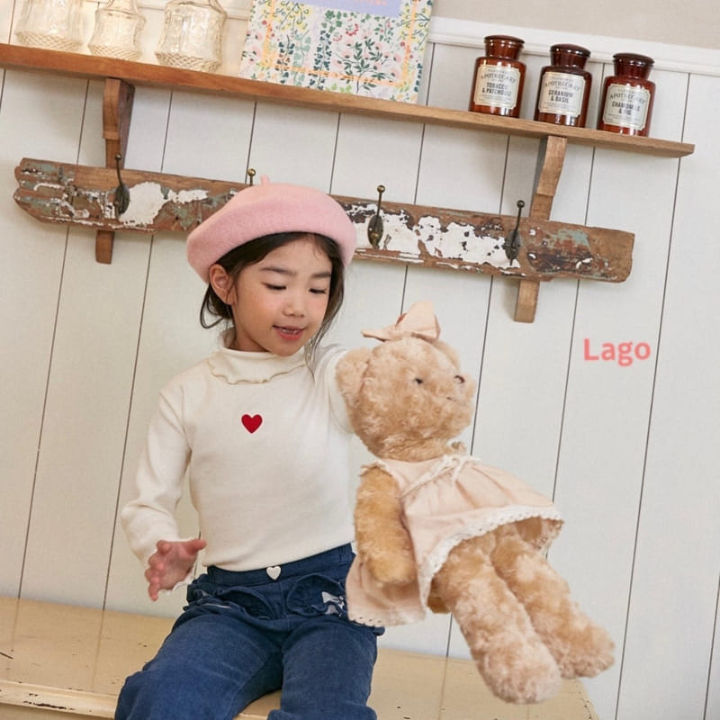 Lago - Korean Children Fashion - #littlefashionista - Heart Turtleneck Tee - 7