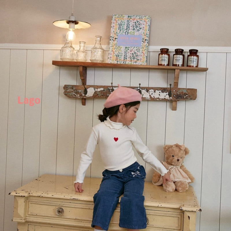 Lago - Korean Children Fashion - #magicofchildhood - Heart Turtleneck Tee - 8