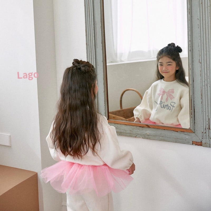Lago - Korean Children Fashion - #prettylittlegirls - Ribbon String Sweatshirt - 2