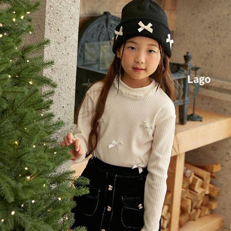 Lago - Korean Children Fashion - #todddlerfashion - Ribbon Turtleneck Tee - 12