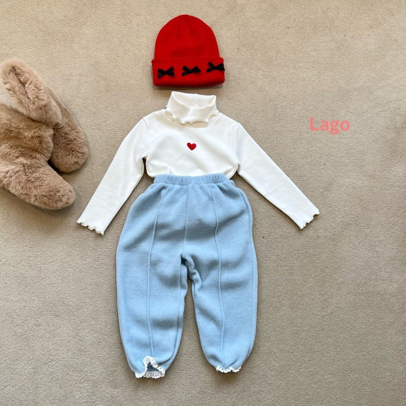 Lago - Korean Children Fashion - #toddlerclothing - Heart Turtleneck Tee - 12