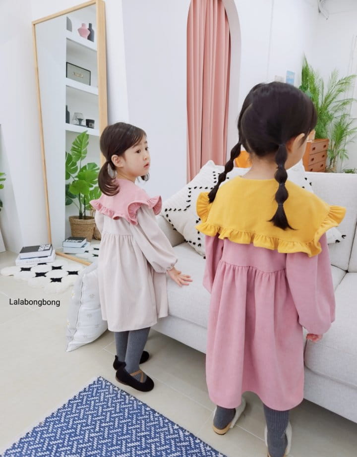 Lalabongbong - Korean Children Fashion - #kidzfashiontrend - Color Corduroy One-piece - 4
