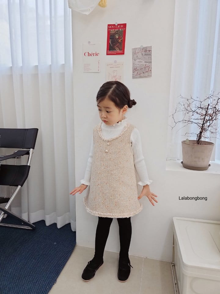 Lalabongbong - Korean Children Fashion - #childofig - Frill Knit Tee - 2