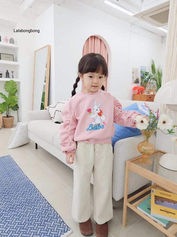 Lalabongbong - Korean Children Fashion - #designkidswear - Button Rib Pants - 3
