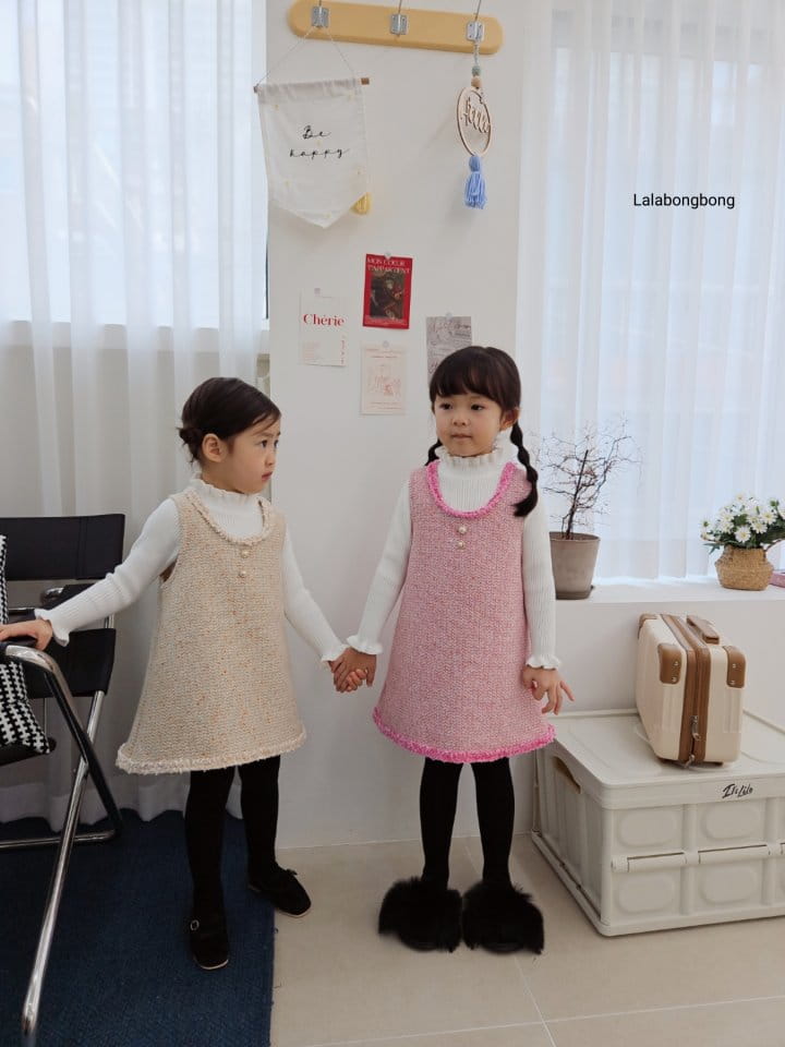 Lalabongbong - Korean Children Fashion - #childrensboutique - Frill Knit Tee - 4