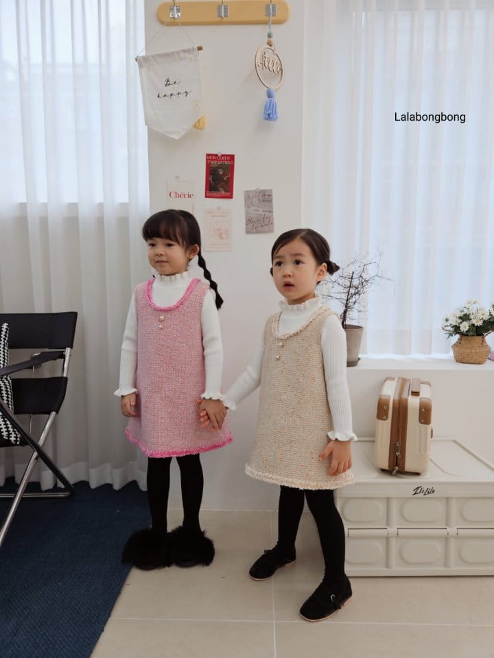 Lalabongbong - Korean Children Fashion - #fashionkids - Frill Knit Tee - 6
