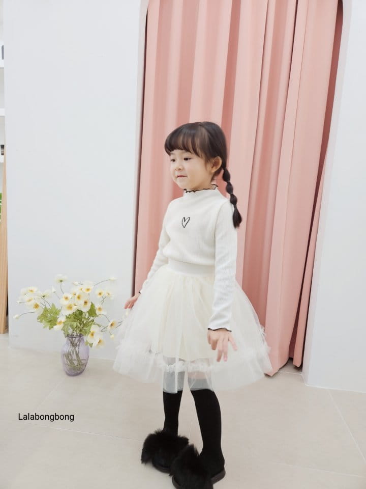 Lalabongbong - Korean Children Fashion - #fashionkids - Heart Terry Tee - 2