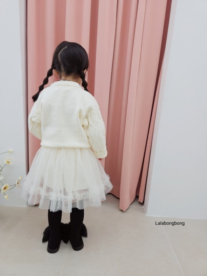 Lalabongbong - Korean Children Fashion - #fashionkids - Ribbon Cardigan - 4