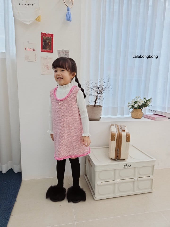 Lalabongbong - Korean Children Fashion - #kidsshorts - Frill Knit Tee - 7