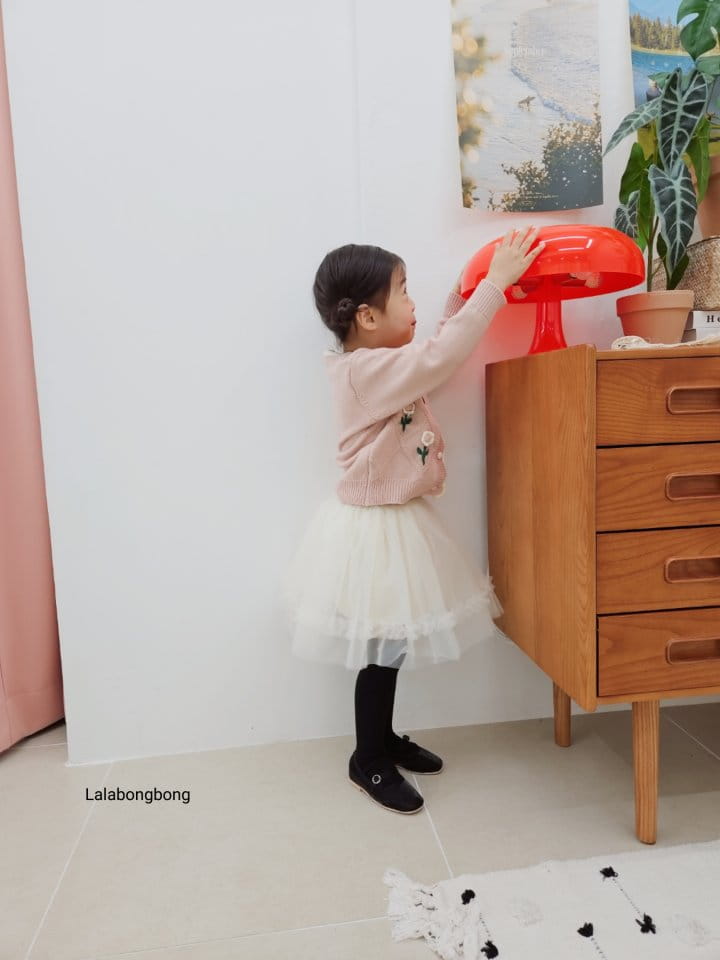 Lalabongbong - Korean Children Fashion - #kidsshorts - Flower Cardigan - 6