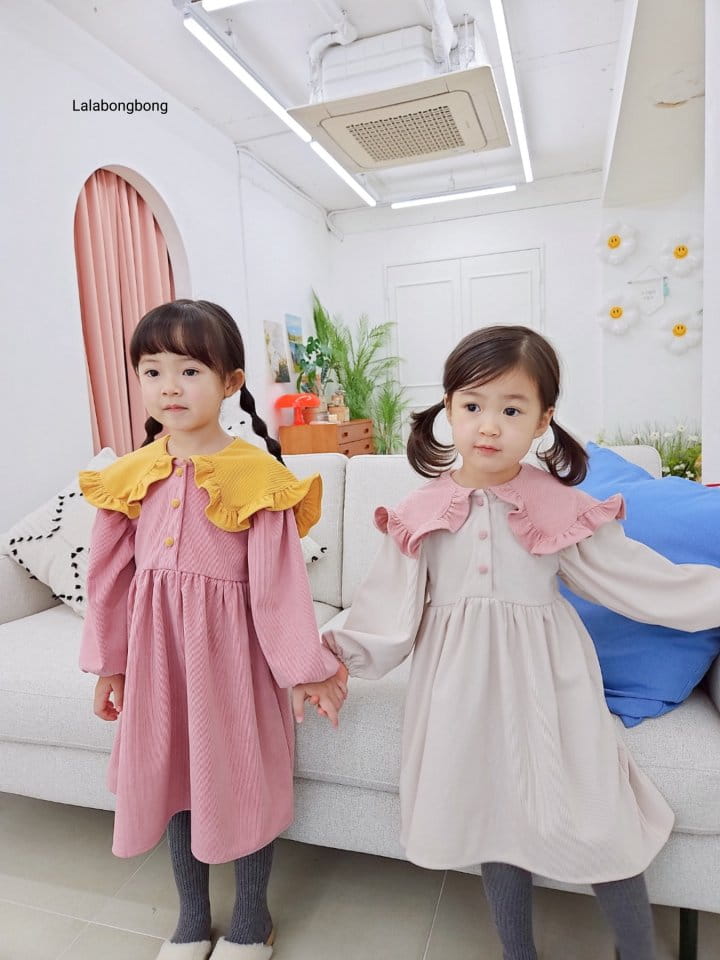 Lalabongbong - Korean Children Fashion - #kidzfashiontrend - Color Corduroy One-piece - 3