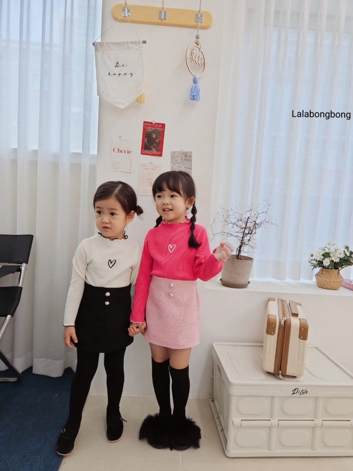 Lalabongbong - Korean Children Fashion - #kidzfashiontrend - Heart Terry Tee - 5