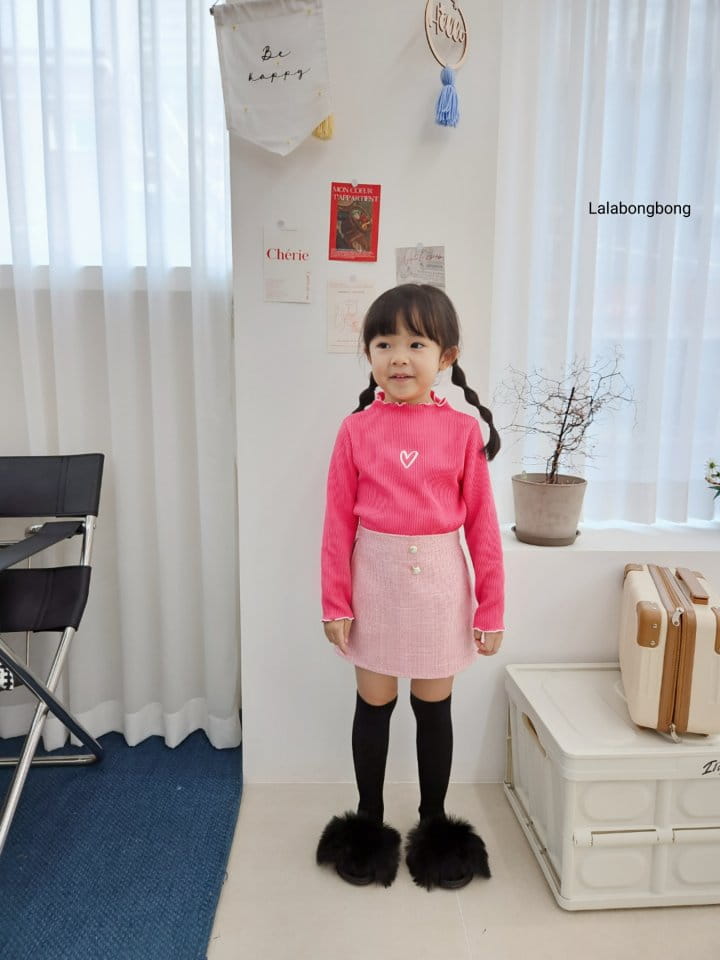 Lalabongbong - Korean Children Fashion - #littlefashionista - Heart Terry Tee - 7