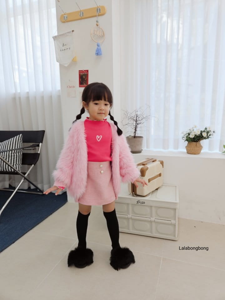 Lalabongbong - Korean Children Fashion - #toddlerclothing - Heart Terry Tee - 12