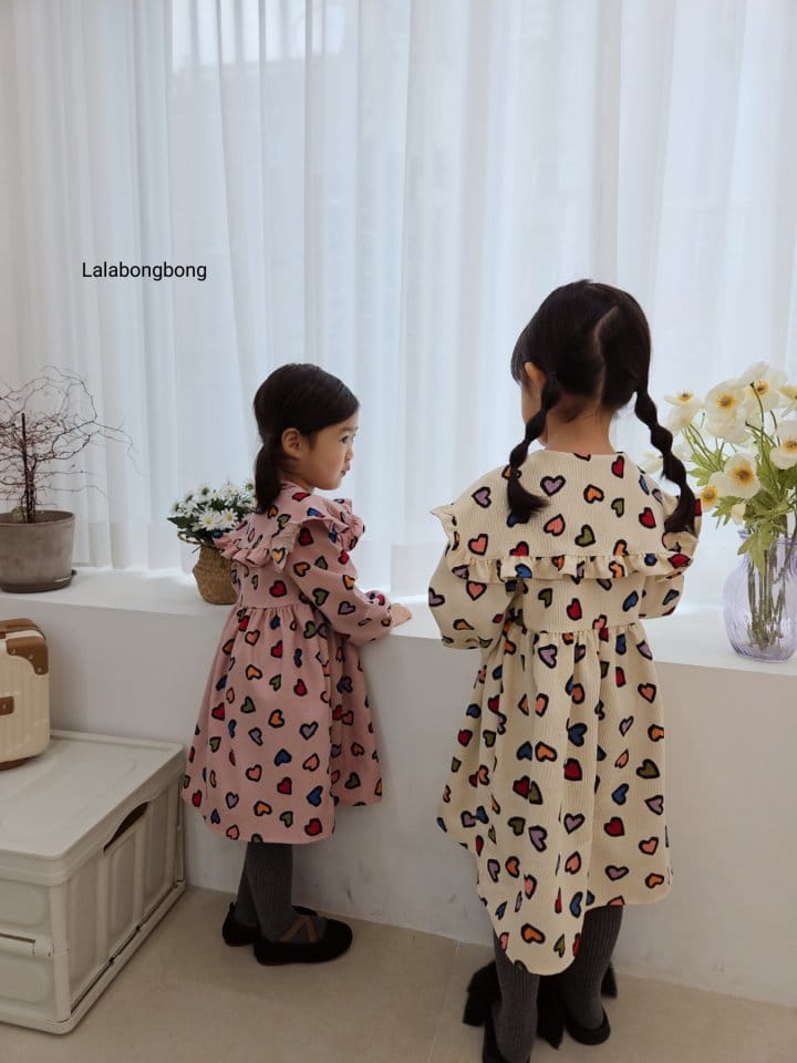 Lalabongbong - Korean Children Fashion - #toddlerclothing - Heart Collar One-piece - 11