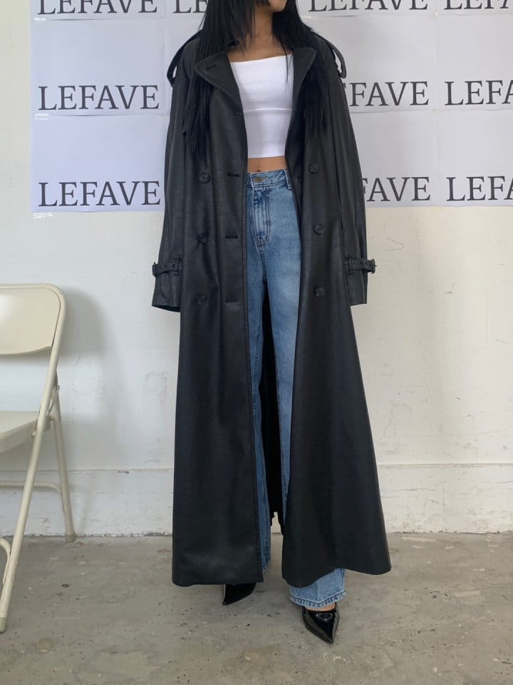 Lefave - Korean Women Fashion - #momslook - Leather Coat - 8