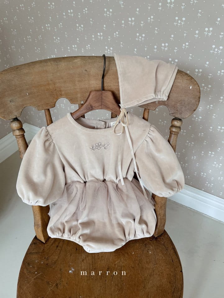 Marron Kid - Korean Baby Fashion - #babyboutiqueclothing - Ply Veloure Bodysuit with Bonnet - 9