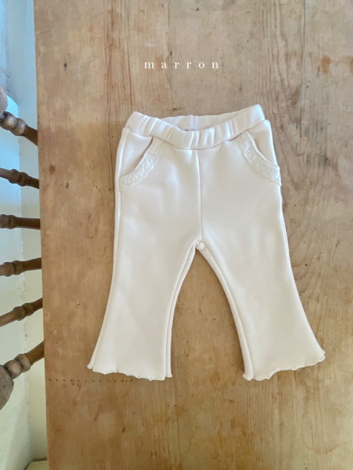 Marron Kid - Korean Children Fashion - #kidzfashiontrend - Lace Pocket Pants - 4