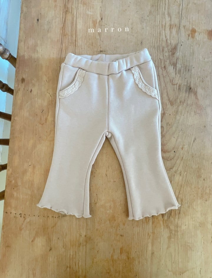 Marron Kid - Korean Children Fashion - #littlefashionista - Lace Pocket Pants - 5