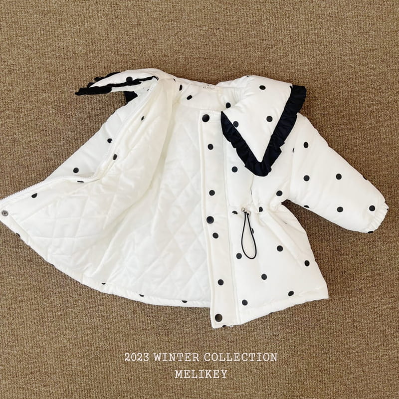 Melikey - Korean Children Fashion - #toddlerclothing - Dot Collar Padding Jacket - 4