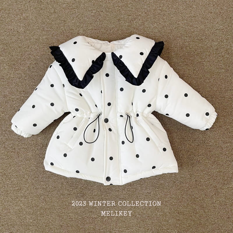 Melikey - Korean Children Fashion - #todddlerfashion - Dot Collar Padding Jacket - 2