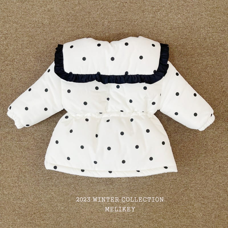 Melikey - Korean Children Fashion - #toddlerclothing - Dot Collar Padding Jacket - 3