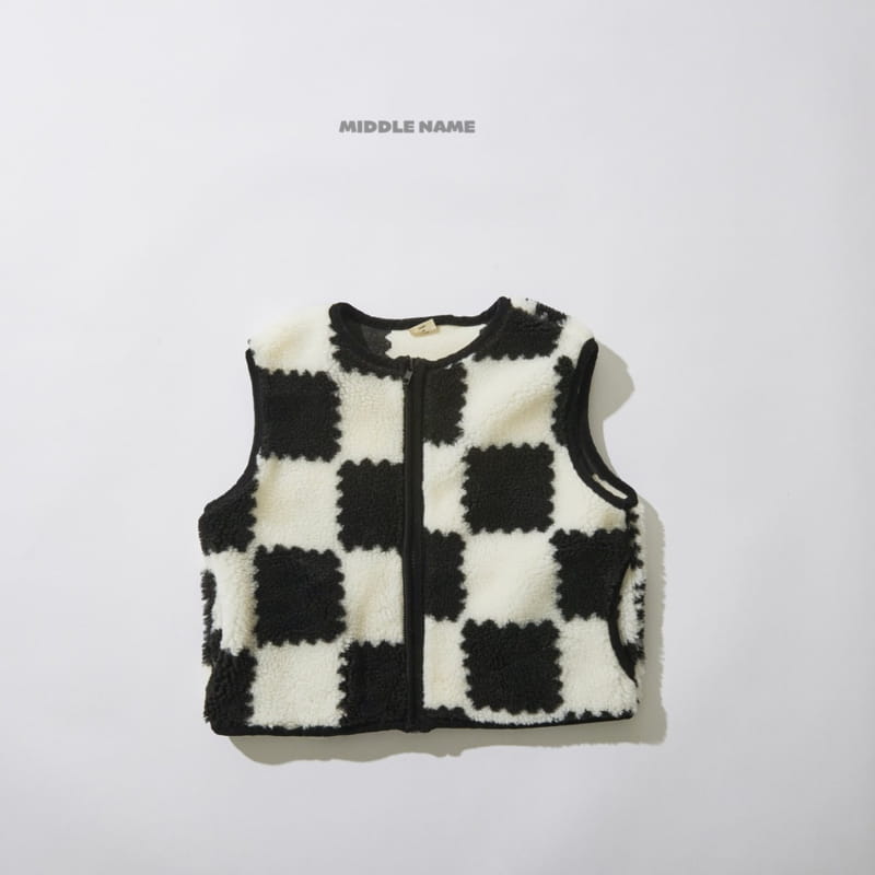 Middle Name - Korean Children Fashion - #childrensboutique - Fleece Check Vest