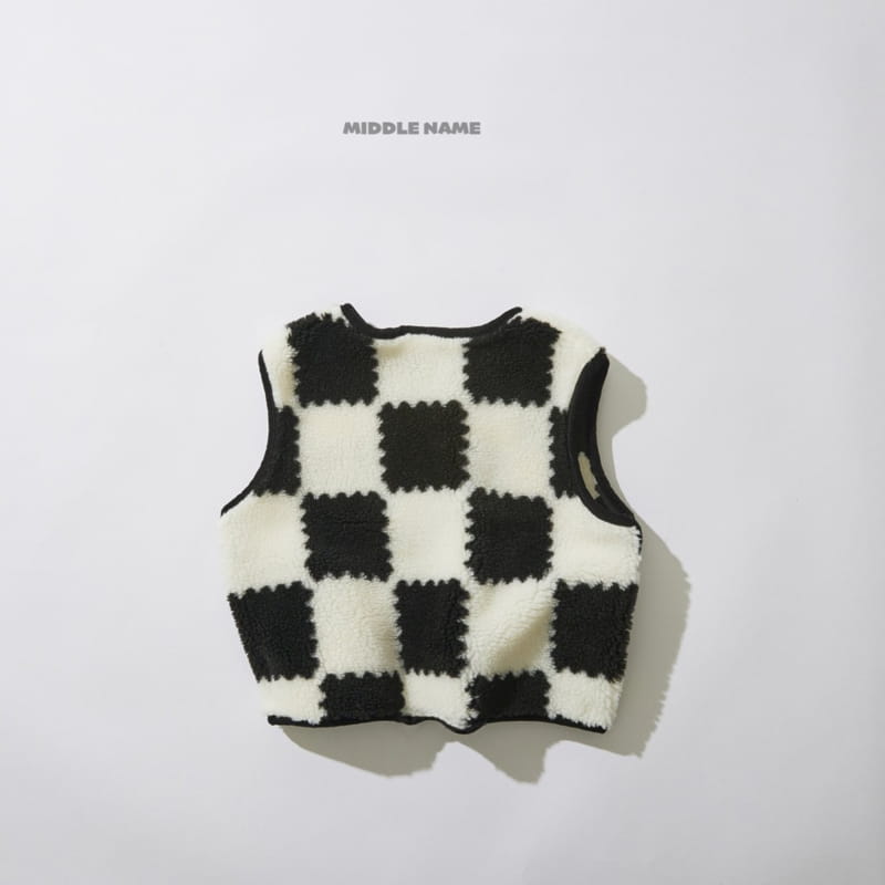Middle Name - Korean Children Fashion - #designkidswear - Fleece Check Vest - 2