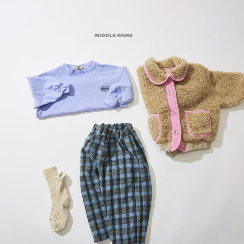 Middle Name - Korean Children Fashion - #discoveringself - Fleece Check Pants - 6