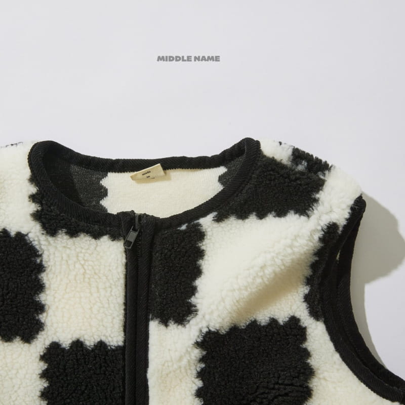 Middle Name - Korean Children Fashion - #discoveringself - Fleece Check Vest - 3