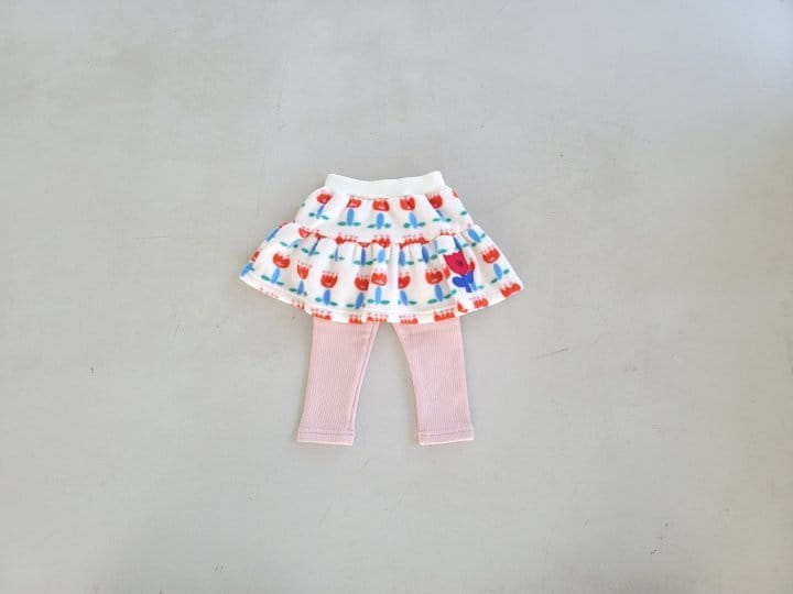 Mimico - Korean Children Fashion - #kidsstore - Flower Skirt Leggings - 9